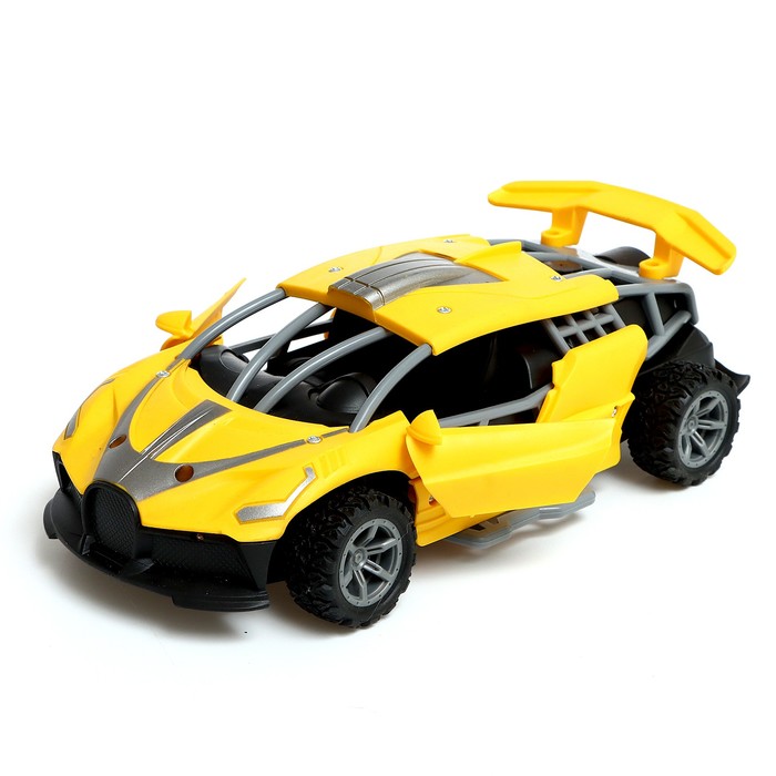 Машина радиоуправляемая «Гоночная», работает от батареек, свет, цвет жёлтый 65861