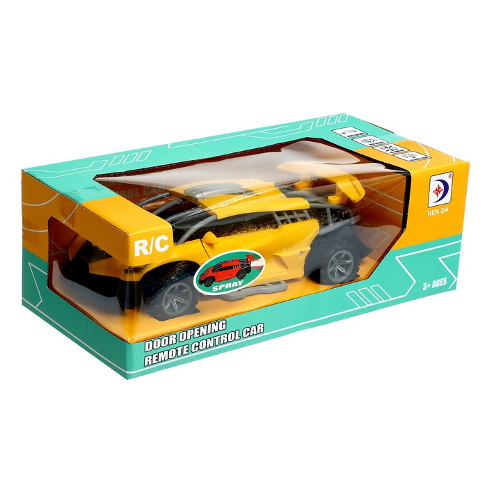 Машина радиоуправляемая «Гоночная», работает от батареек, свет, цвет жёлтый 65861
