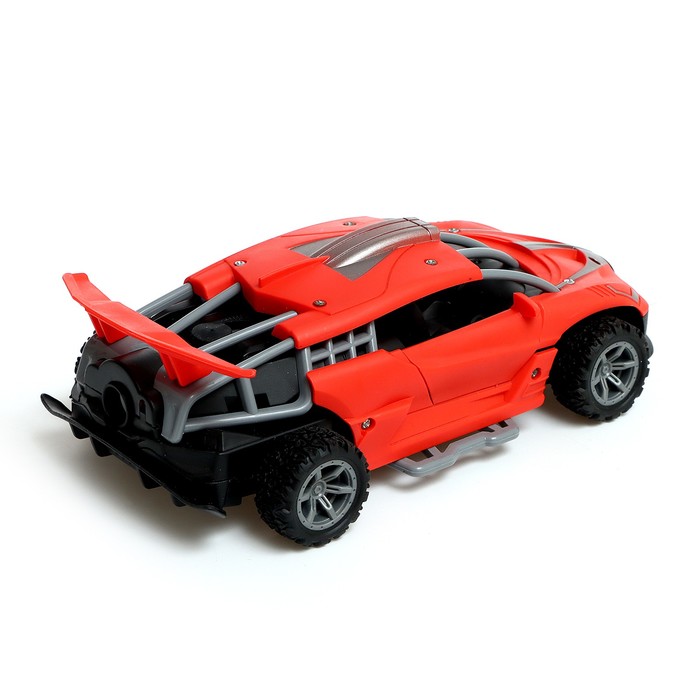 Машина радиоуправляемая «Гоночная», работает от батареек, открываются двери, световые эффекты, цвет красный 65862
