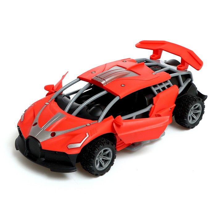 Машина радиоуправляемая «Гоночная», работает от батареек, открываются двери, световые эффекты, цвет красный 65862