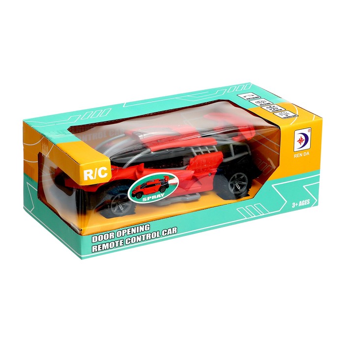 Машина радиоуправляемая «Гоночная», работает от батареек, открываются двери, световые эффекты, цвет красный 65862