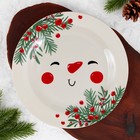 Новый год! Тарелка новогодняя керамическая «Снеговик Зимка», 20 см - Фото 7