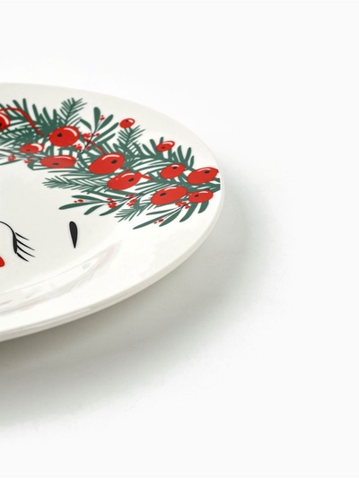 Тарелка плоская новогодняя «Снеговик Ледыш», d=20 см