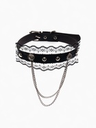 Чокер «Искушение» кружево с цепями, цвет чёрный в серебре, 40 см - Фото 2