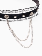 Чокер «Искушение» кружево с цепями, цвет чёрный в серебре, 40 см - Фото 3