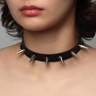 Чокер «Искушение» шипы длинные, цвет чёрный в серебре, 40 см - Фото 1