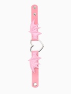 Браслет кожа «Летучая мышь», цвет розовый в серебре - Фото 4