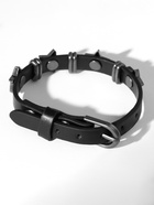 Браслет кожа "Хардкор" звёзды, цвет чёрный в серебре - фото 809174504