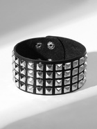 Браслет унисекс «Хардкор» широкий с шипами, цвет чёрный в серебре - фото 63077554