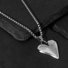 Кулон "Сердце" вытянутое, цвет серебро, 70см - фото 2891999