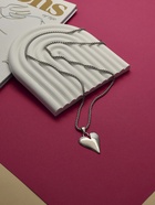 Кулон на цепочке «Сердце», вытянутое, цвет серебро, 70 см - Фото 1