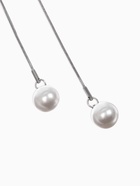 Кулон на цепочке «Бабочка», с жемчугом, белый в серебре, 70 см 9682166