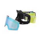 Очки-маска Premium, для мото, съемное двухслойное стекло, два цвета оранжевый, синий - фото 22699815