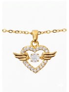 Кулон «Сердце», крылатое, белый в золоте, 40 см - Фото 1