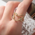 Кольцо «Сердце» в узелках, цвет золото, безразмерное - фото 7294382