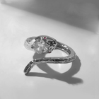 Кольцо «Змея» извивающаяся, цвет белый в серебре, безразмерное 9690924