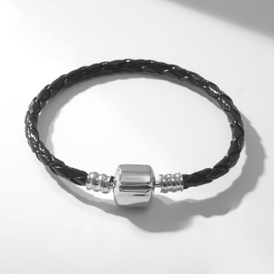 Основа для браслета «Бусинка», цвет чёрный в серебре, 15 размер