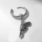 Пирсинг в ухо «Кольцо» револьвер, d=15 мм, цвет серебро - фото 7294430