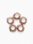 Бусины «Нежность», для творчества, цвет розово-белый в золоте (комплект 5 шт) - фото 40815326