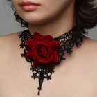 Чокер "Танго" цветок в ажуре, цвет красно-чёрный, 30см - фото 319840206