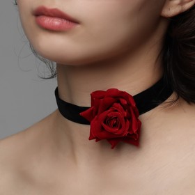 Чокер "Танго" роза, цвет красно-чёрный, 30см