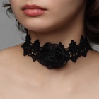 Чокер «Танго» цветок в ажуре, цвет чёрный, 30 см - Фото 2