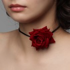 Чокер «Танго» цветок на нити, цвет красно-чёрный, 30см - фото 319840213