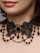 Чокер «Александрия», ажурное переплетение, чёрно-белый в золоте, 30 см - Фото 2