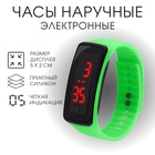 Часы наручные, электронные "Блик", ремешок силикон, циферблат 5 х 2 см, зеленые - Фото 1