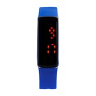 Часы наручные, электронные "Блик", ремешок силикон, циферблат 5 х 2 см, синие - Фото 2