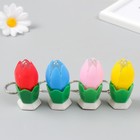 Фонарик брелок для ключей на кольце «Распустившийся цветок», светит, 3×3×6 см, МИКС - Фото 1