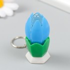 Фонарик брелок для ключей на кольце «Распустившийся цветок», светит, 3×3×6 см, МИКС - Фото 2