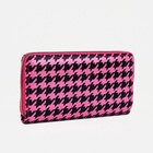 Кошелёк на молнии, чёрный, розовый - фото 57980119