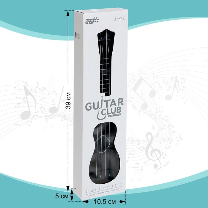 Игрушка музыкальная - гитара «Стиль», 4 струны, 38,5 см., цвет чёрный - фото 1885735783