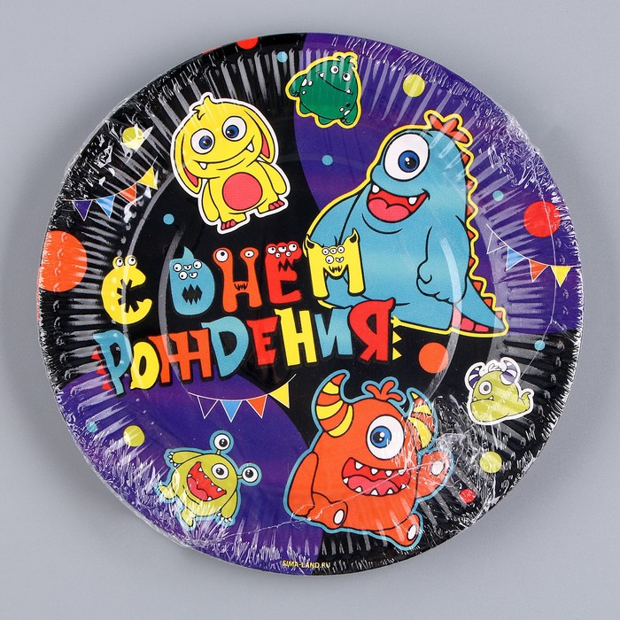 Тарелка бумажная «Монстрики», 18 см 9796342