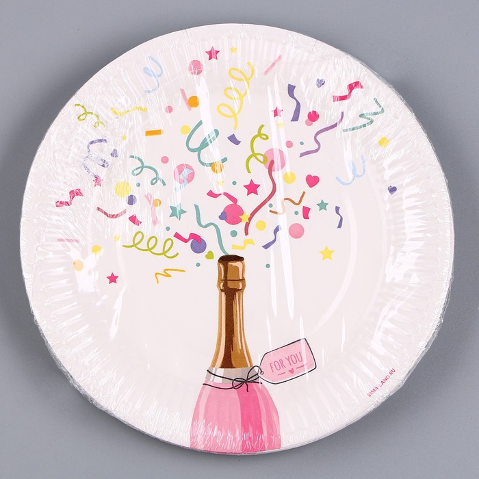 Тарелка бумажная «Вечеринка. Конфетти», 18 см 9796357
