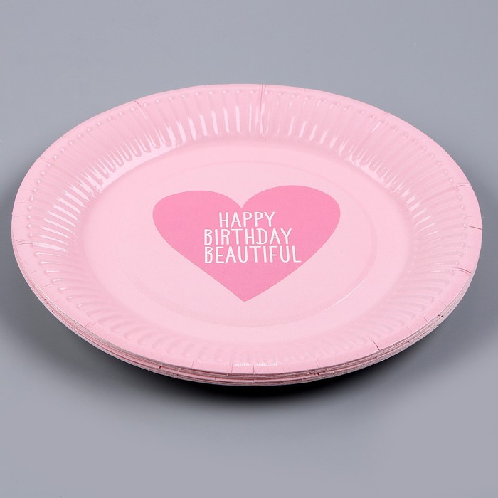 Тарелка бумажная «С днём рождения. Красотка», 18 см 9796359