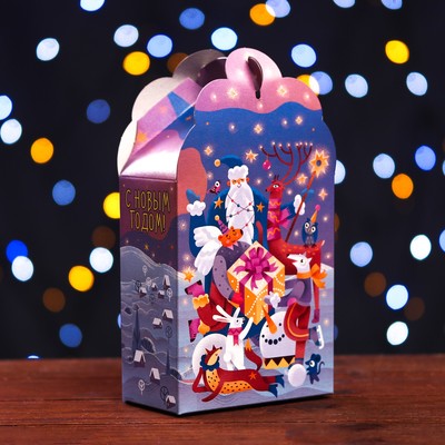 Подарочная коробка "Фантазия" в фиолетовом 11,1 х 5,8 х 20,5 см