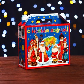 Подарочная коробка "Деды Морозы Мира" 17,3 х 6,5 х 15 см