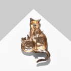 Брошь «Кот» с тыквой, цветная в золоте - фото 22699919