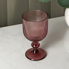 Бокал из стекла для вина Magistro «Грани», 250 мл, 8×14,5 см, цвет сиреневый - Фото 2