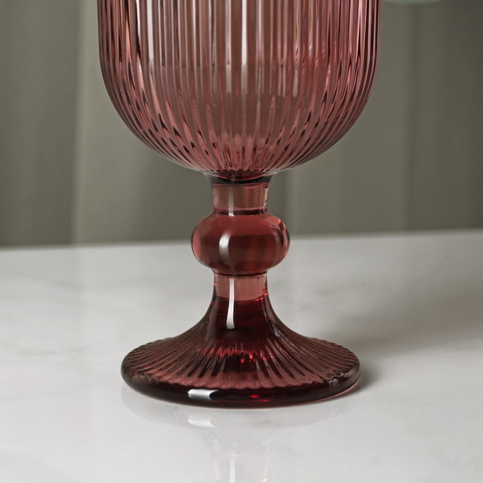 Бокал из стекла для вина Magistro «Грани», 250 мл, 8×14,5 см, цвет сиреневый - фото 1928255588