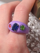 Кольцо с камнем «Блеск», пластик, фиолетовый, размер 17.5 - Фото 4