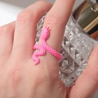 Кольцо «Змейка» яркая, цвет ярко-розовый, безразмерное - фото 7302978