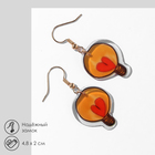 Серьги пластик «Лампочки» с сердцем, цвет коричнево-красный - фото 297161485