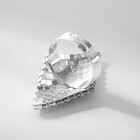 Кольцо «Лёд» ромб, цвет белый в серебре, безразмерное - Фото 4