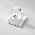 Кольцо «Лёд» квадрат, цвет белый в серебре, безразмерное - Фото 3