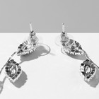 Серьги висячие со стразами «Листопад», цвет белый в серебре, 9 см - Фото 2
