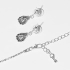 Гарнитур 2 предмета: кулон, серьги «Элеганс» капля миниатюрная, цвет белый в серебре, 30 см - фото 23558025