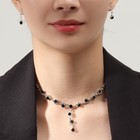 Набор 2 предмета: серьги, колье «Элит» классика, цвет бело-зелёный в серебре, 30 см - фото 23090877